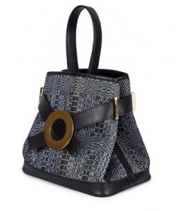 Black - White Musical note Pleat Silk Gold BAGS